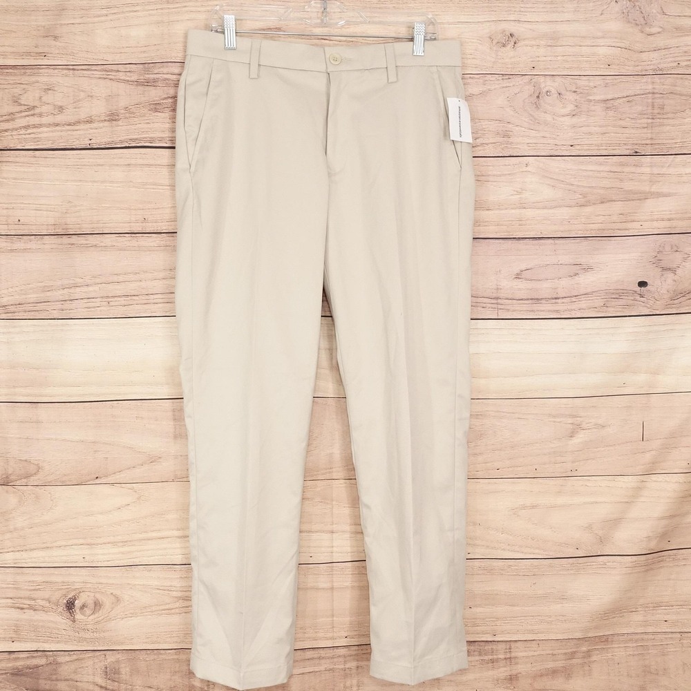 Amazon Essentials Chino Pants Mens 32x30 Beige Regular Fit Flat Front